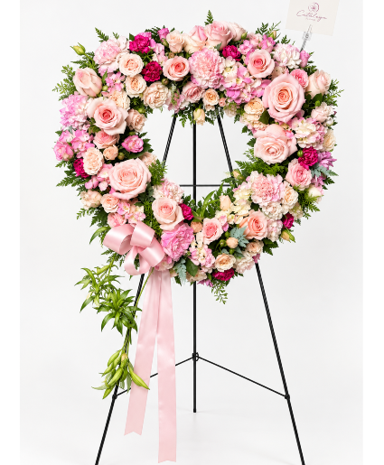 Blushing Love Heart Floral Wreaths