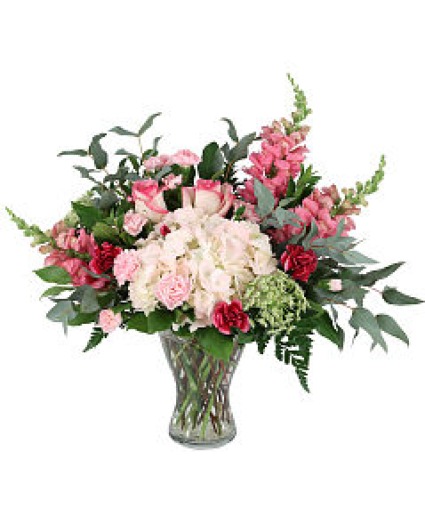 Blushing Love   Vase Arrangement  Substitutions Maybe Necessary