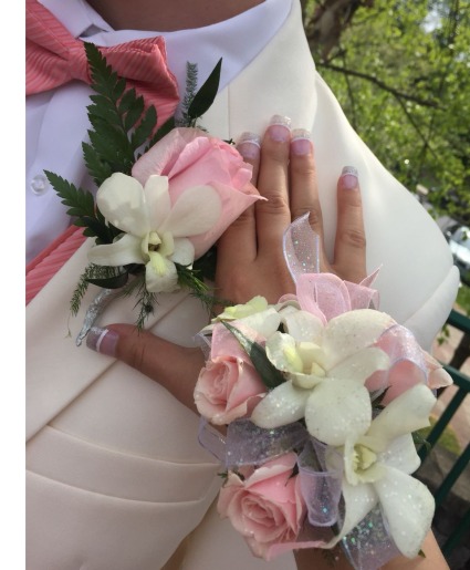 Blushing Pink Orchid Corsage and Boutonniere in Glen Burnie, MD - FORGET ME  NOT FLOWERS AND GIFTS