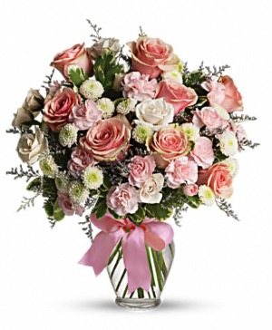 Pretty in Pink A beautiful and soft pastel floral arrangement