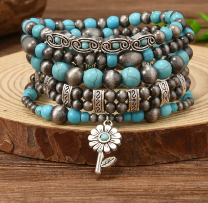 Bohemian Turquoise Beaded Bracelet  
