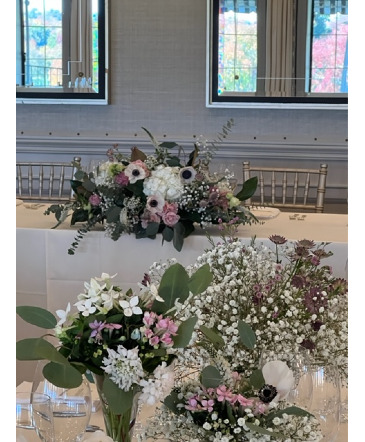 Boho blush Table Centerpiece in Darien, CT | DARIEN FLOWERS