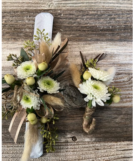 Boho  Wrist Corsage and Boutonierre Boho Wrist Corsage