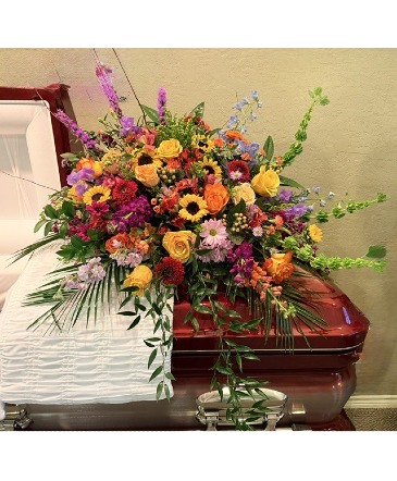 Bold and Beautiful  Casket Spray in Anadarko, OK | BENNETT GIRLS GIFT STUDIO
