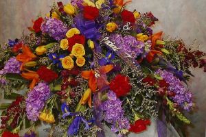 Bold & Beautiful casket spray
