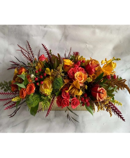 Garden Style Long Thanksgiving Centerpiece 