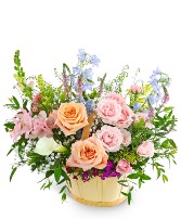 Botanical Bloom Basket Flower Arrangement
