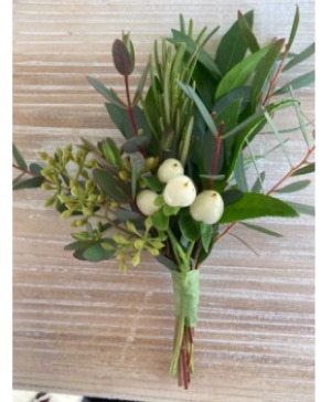 Botanical Greens Boutonniere 