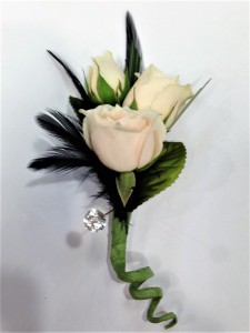 Black & Champagne Boutonniere in Jamestown, NC | Blossoms Florist & Bakery