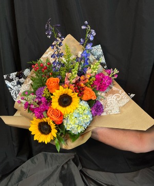 Bountiful Blossoms Wrapped Flower Bouquet