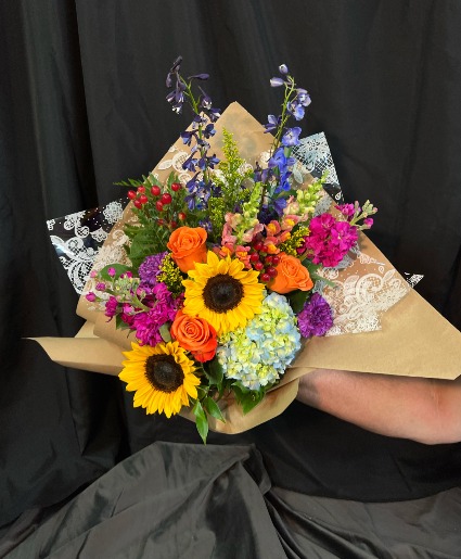 Bountiful Blossoms Wrapped Flower Bouquet