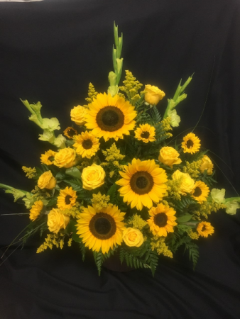 Bountiful Sun Accent Sympathy Arrangement in Red Lake, ON | FOREVER GREEN GIFT BOUTIQUE