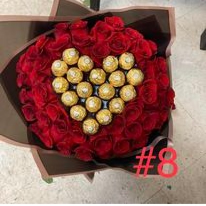 BOUQUET  50 ROSAS CON CHOCOLATES 