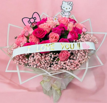 BOUQUET OF 24 ROSES PINK/HP©™ 