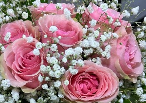 Bouquet of pink roses Hand tied bouquet 