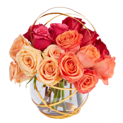 Bowl Me Over Romantic Rose Bouquet