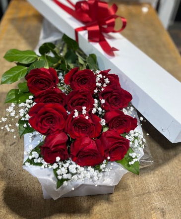 Say it in RED - Romantic signature Rose Box Valentines Special in Aurora, ON | Petal Me Sugar Florist