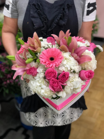 Boxed Heart shaped Arrangement NEW DESIGN in Whittier, CA | Rosemantico Flowers