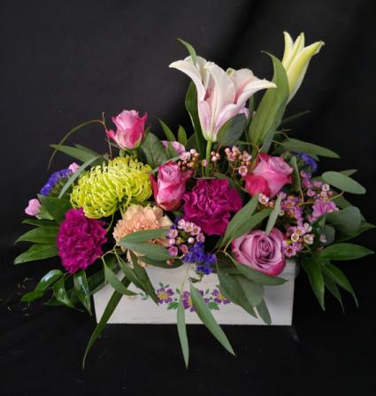 Boxed Joy Wood Flower Box