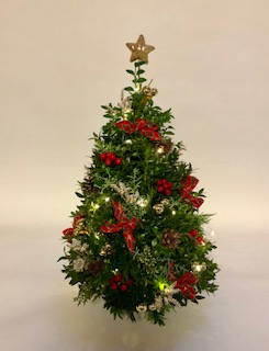 LOCAL ONLY: Boxwood Christmas Tree with Lights Local Delivery Only Arrangement
