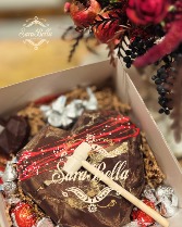 Breakable Chocolate Heart with Flower arrangement 