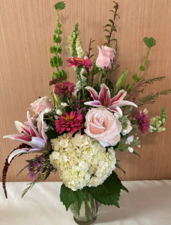 Breath of Blush Vase Arrangement