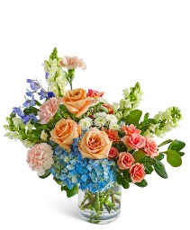 Breezy Peach Sky Flower Arrangement