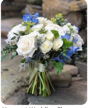 BRIDAL BOUQUET TOUCH OF BLUE HAND TIED BOUQUET