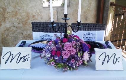 Bride & Groom Candelabra Centerpices