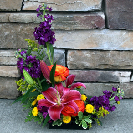 Bright A-Symmetrical Design Contemporary Flower Arrangement