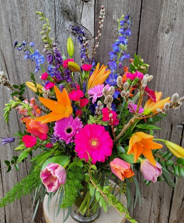 Bright and Bold Fresh Flower Arrangement in Ithaca, NY | BUSINESS IS BLOOMING