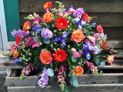 Bright and Colorful Casket Spray Casket Spray