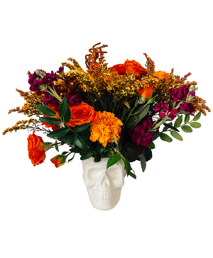 SF Bright and Colorful Halloween Skull Arrangement