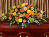 Bright and Soulful Casket Spray FS-990 Half Open Casket 