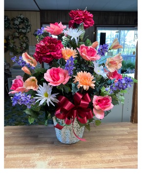Bright silk arrangement  Furneral 