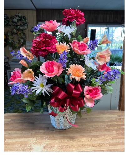 Bright silk arrangement  Furneral 