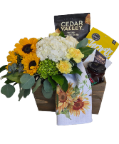 Bright as Sunshine Gourmet and Flower Basket