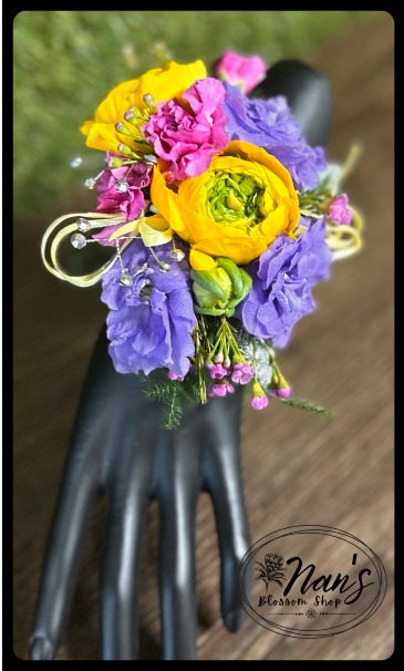 Bright Blooms Corsage  in Bryan, TX | NAN'S BLOSSOM SHOP