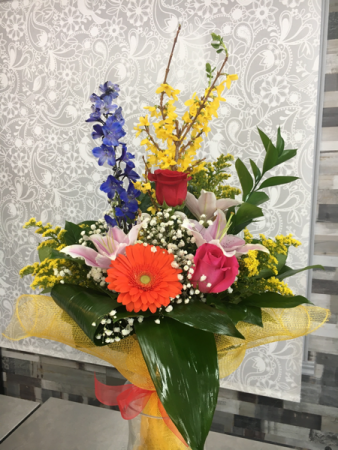 Bright Burst Bouquet - No  Vase  Mixed Bouquet 