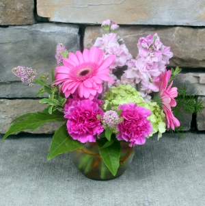 Pink Paradise Bubble Bowl Classic Flower Arrangement