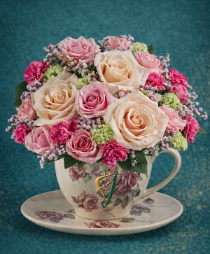 Bright Floral Teacup Bouquet Everyday