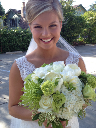 Bright Green & White Bouquet Brides Bouquet