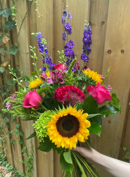 Bright Seasonal  Hand-tied Cut Bouquet 