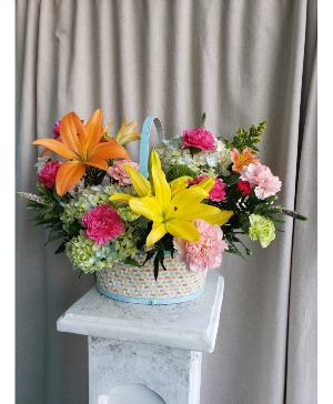 Bright Spring Basket SPRING FLOWER ARRANGEMENT