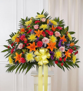 Bright Standing Basket Sympathy Arrangements