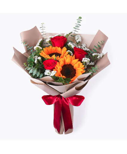 Bright sunflowers & roses  Bouquet