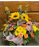 Bright Sunshiny Day Bouquet  Basket 