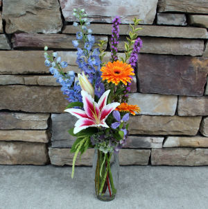 Bright Trio Vase Garden Flowers