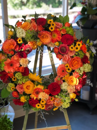 Bright and Cheery  Funeral Wreath