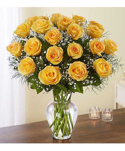 Bright Yellow Roses Vase 